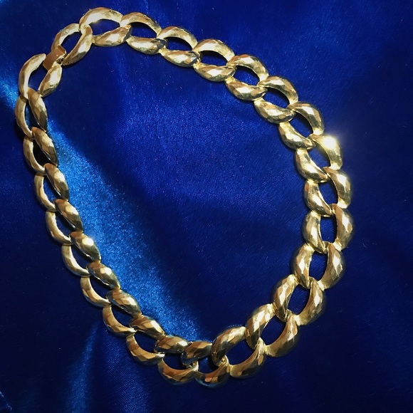 VINTAGE Chunky Chain Collar Necklace - Picture 2 of 4